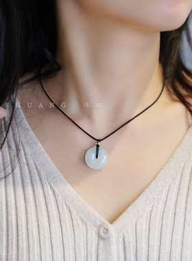 翡翠吊坠平安扣天然缅甸a货晴水