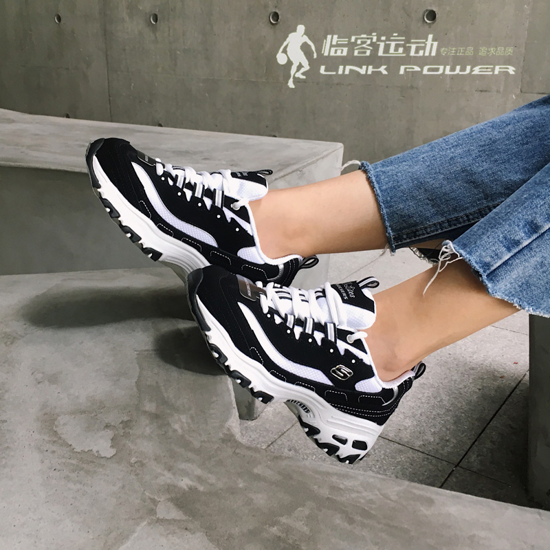 斯凯奇女鞋Skechers一代休闲复古老爹鞋熊猫鞋跑鞋66666179/11930 - 图1