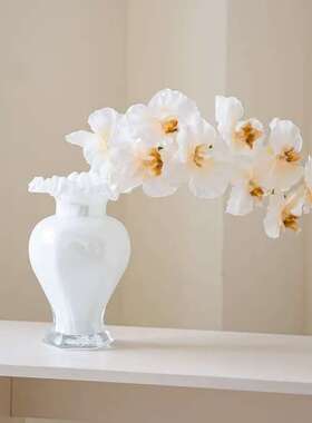 侘寂风中古玻璃花瓶感摆件水培鲜花插花装饰餐桌家居简约花器