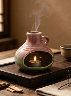 精油香薰炉 陶瓷摆件 新中式禅意 静心 修身茶室熏香用具