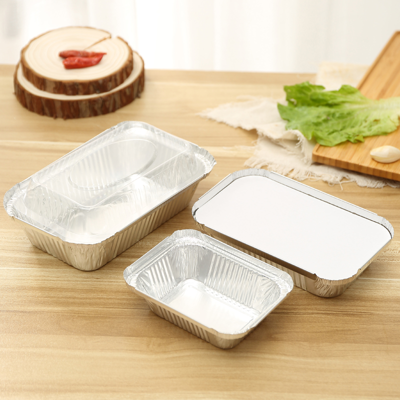 烤鱼锡纸盒商用长方形一次性烘焙家用打包盒锡纸盘锡箔餐盒带盖子