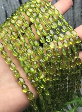 天然橄榄晶散珠随形半成品手串橄榄石绿水晶原石手链DIY饰品配件