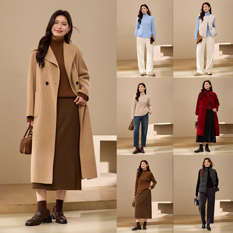 【美利奴绵羊毛】无缝一体山羊绒慵懒感高领毛衣胖mm2025冬装新款,淘宝优惠券,粉丝福利购,淘宝优惠卷