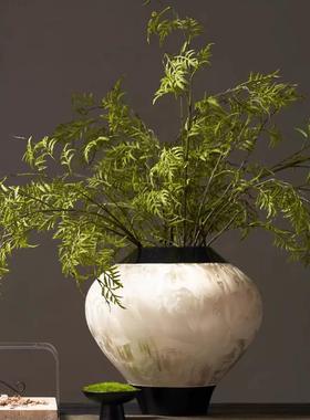 大型台面样板房客厅玄关摆件样板房酒店大堂秋色真花艺造型装饰