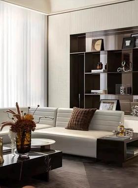 现代轻奢样板房客厅茶几售楼处酒店大堂洽谈桌纯铜马花艺托盘摆件