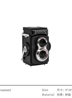 现代轻奢样板房书房售楼处睡吧台画盒子果盘相机书籍组合装饰摆件