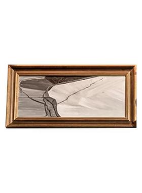 中古侘寂风样板房书房书桌书柜挂画书籍装饰盒马毛十字架组合摆件