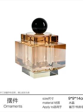 现代轻奢样板房酒店售楼处洽谈桌茶几装饰花艺书籍水晶组合摆件