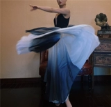 Этническая длинная юбка, костюм, китайский стиль, этнический стиль, яркий броский стиль, градиент