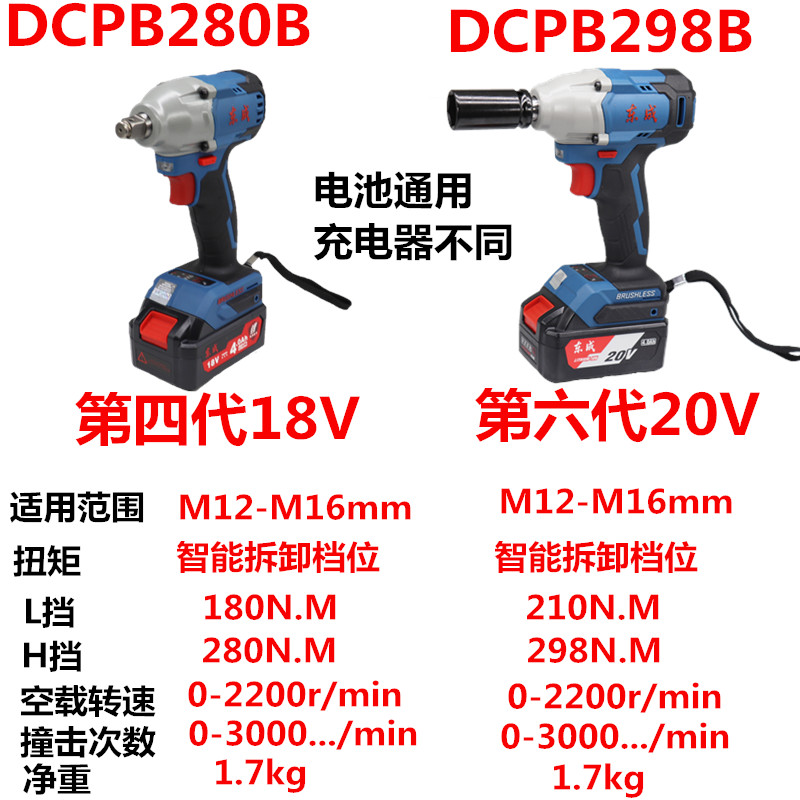 东成无刷电动扳手DCPB298B锂电20V大扭力汽修架子冲击电风炮东城 - 图2