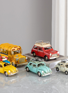 速发美式创意复古怀模铁艺汽摆旧型家居客厅电视柜酒柜装饰车件