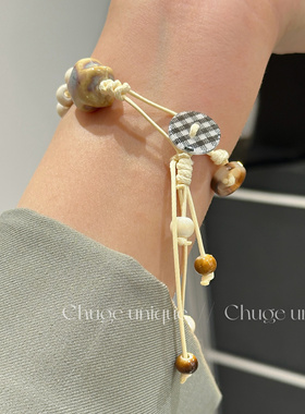 可爱陶瓷手链高颜值小狗编制手绳