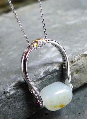 和田籽料翻转戒指吊坠