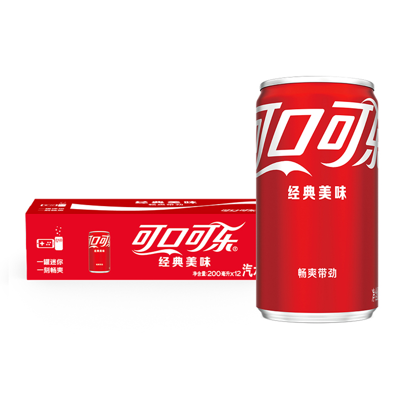 可口可乐碳酸饮料经典迷你罐汽水200ml*12罐