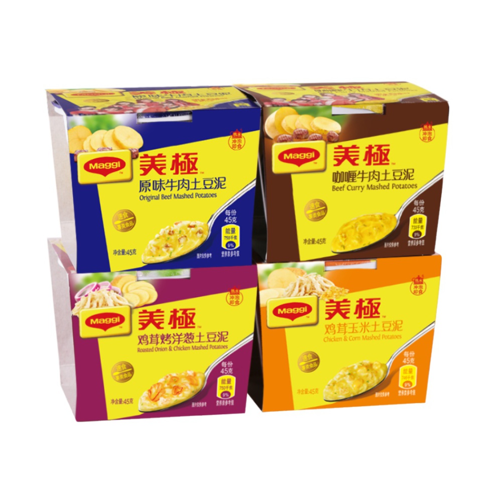 雀巢出品美极土豆泥4口味45g*12盒方便速食汤代早餐零食小吃夜宵