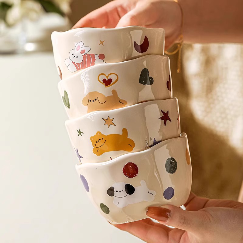 佩尔森可爱饭碗家用2025新款早餐碗米饭碗个人专用碗高颜值米饭碗