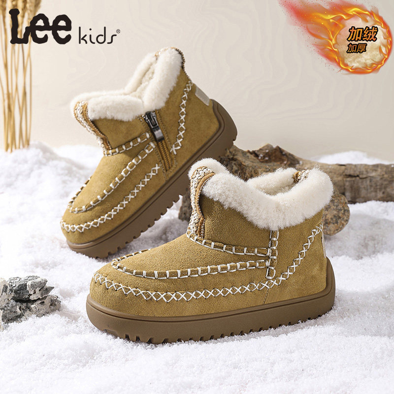 Lee Kids男童鞋加厚二棉鞋儿童2025秋冬新款女童保暖加绒雪地棉靴,淘宝优惠券,粉丝福利购,淘宝优惠卷