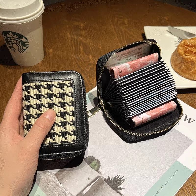 格子卡包女士防消磁证件位大容量驾驶证套卡片包高档防盗刷卡夹,淘宝优惠券,粉丝福利购,淘宝优惠卷