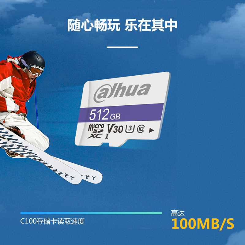 大华Dahua 128GB存储卡 U3 C10 A1 V30 4K  C100系列 读速95MB/s - 图2