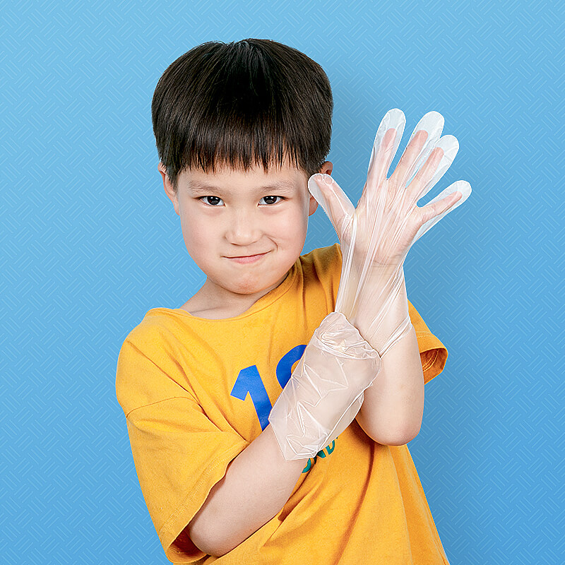 SODOLIKE儿童一次性手套食品级TPE手套100只塑料薄膜餐饮加厚手套 - 图0