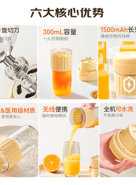Joyoung九阳便携榨汁机全机可洗