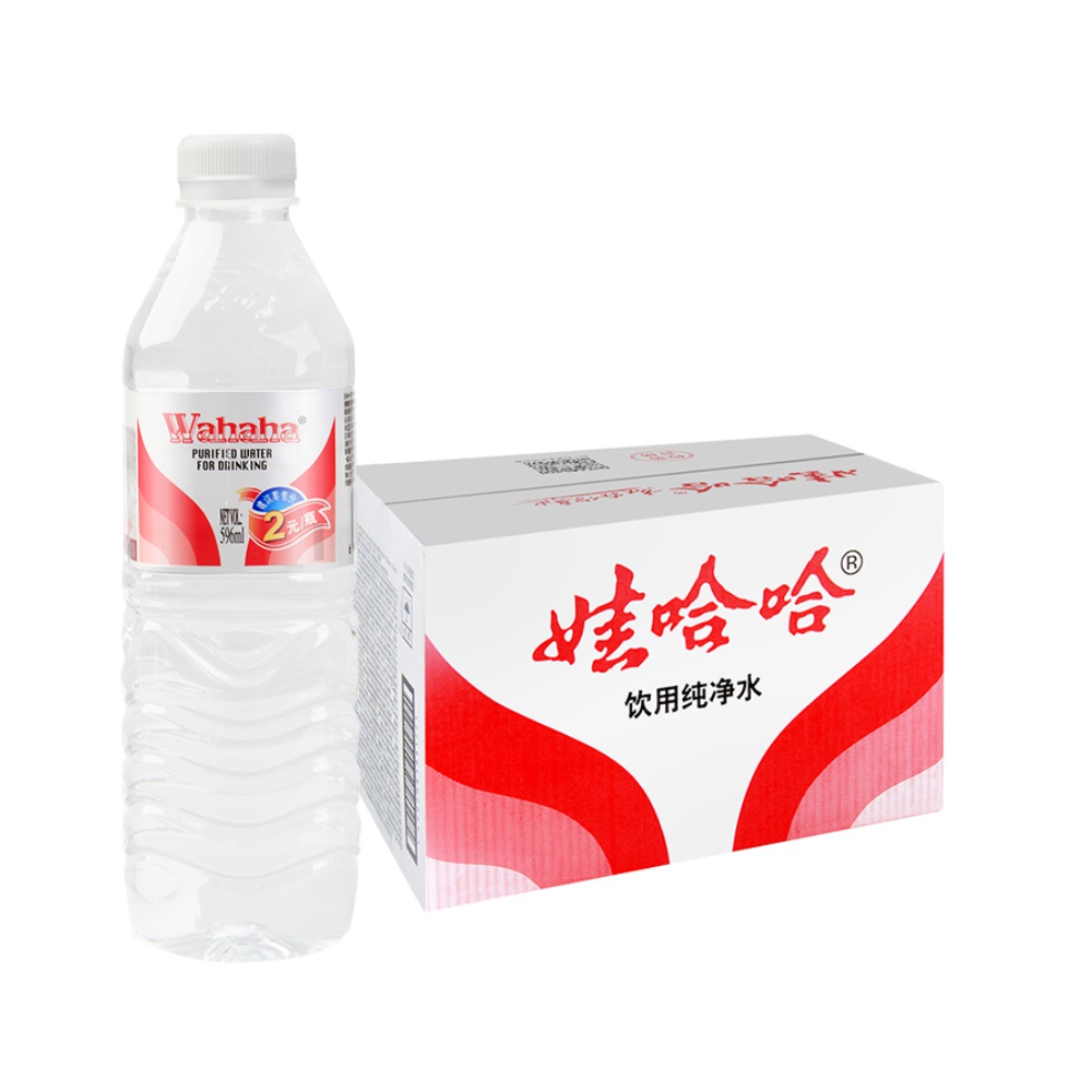 娃哈哈 饮用纯净水596ml*24瓶饮用水 甘甜爽口新老包装随机发