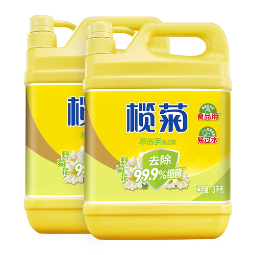 榄菊野菊花洗洁精除菌3kg*2瓶家用实惠装大桶商用餐饮厨房洗碗液 - 图0