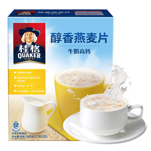 QUAKER/桂格冲饮即食速食醇香麦片540g牛奶早点食品高钙代餐早餐