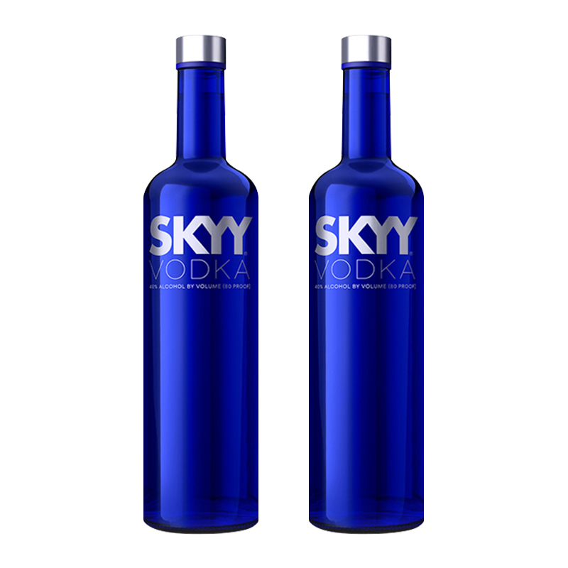 深蓝伏特加SKYY进口原味VODKA洋酒750ml*2瓶（新老包装随机发货） - 图0