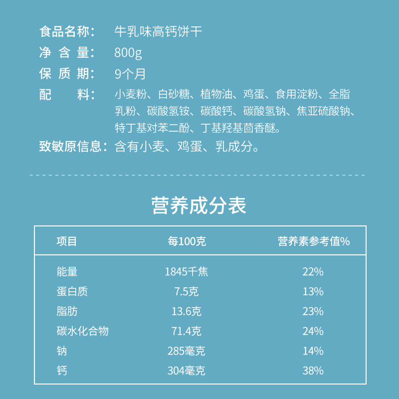 盼盼梅尼耶高钙牛乳饼干营养早餐代餐零食手指饼干礼盒800g*1箱 - 图3