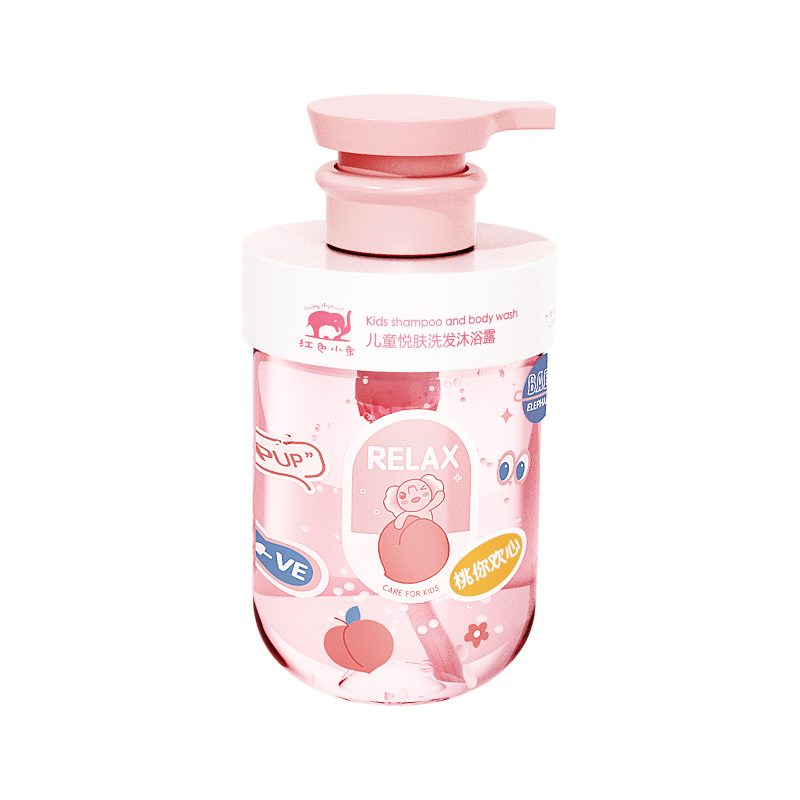 红色小象儿童沐浴露洗发水二合一400ml