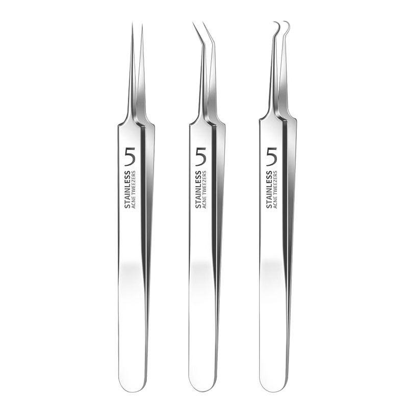 达福芮不锈钢粉刺细胞夹去黑头挑挤痘痘神器暗疮针美容祛痘镊子 - 图0