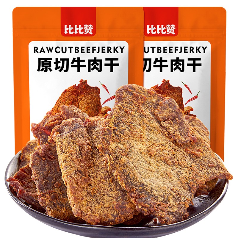 比比赞原切牛肉干五香味100g手撕风干肉条肉片肉脯零食小吃即食 - 图3