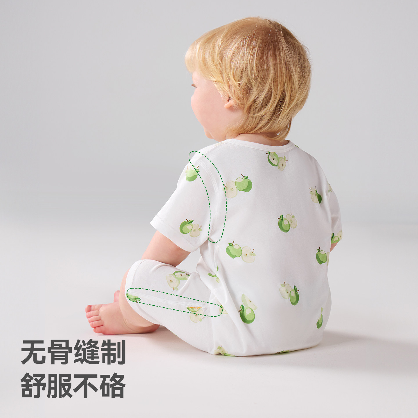 贝肽斯婴儿连体衣夏季短袖纯棉透气睡衣男女宝宝哈衣爬服夏装衣服