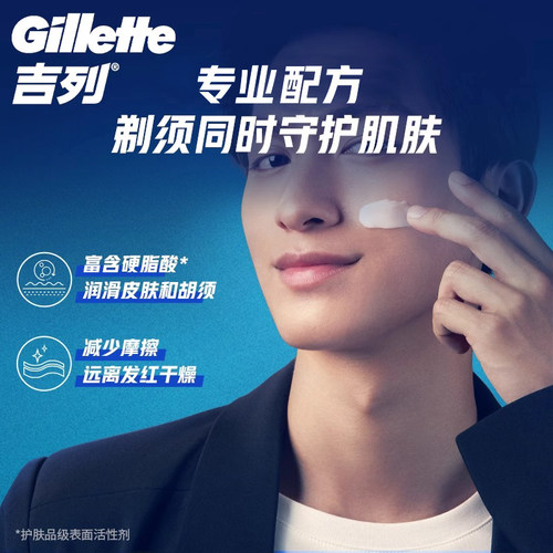 吉列剃须泡沫剃须膏剃须泡史莱姆剃须啫喱软化胡须泡沫2只×1套 - 图1