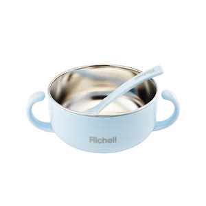 Richell/利其尔不锈钢隔热碗研磨碗多功能620mL宝宝儿童辅食碗