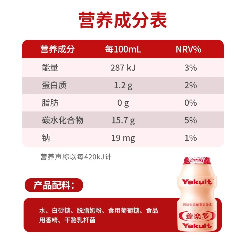 养乐多活菌型乳酸菌100ml*25瓶原味低糖组合装乳饮品低温家庭装 - 图1