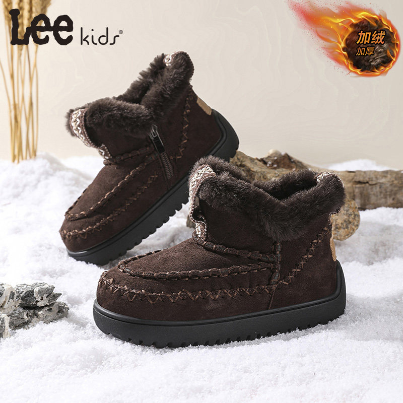 Lee Kids男童鞋加厚二棉鞋儿童2025秋冬新款女童保暖加绒雪地棉靴,淘宝优惠券,粉丝福利购,淘宝优惠卷