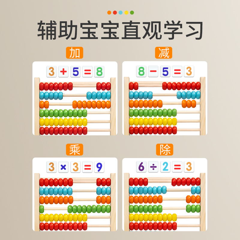 数学计算架儿童蒙氏加减法教具神器幼儿园启蒙学习一年级算术字棒 - 图1