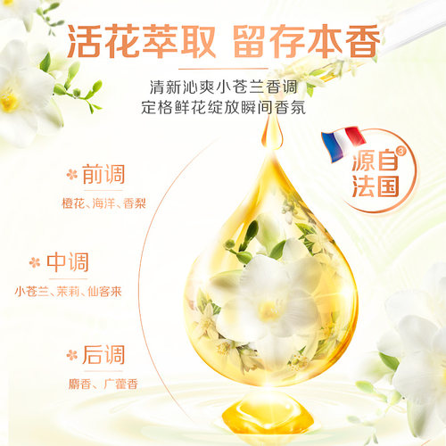 【下拉享优惠】立白小苍兰香氛柔顺洗衣凝珠34颗/盒洗衣液 - 图0