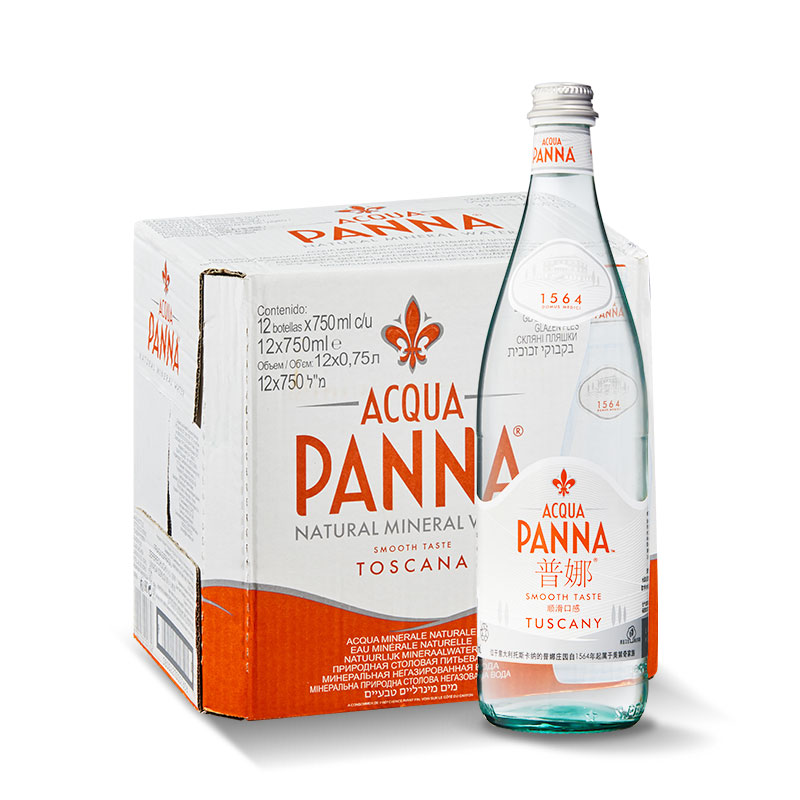 AcquaPanna/普娜飲用水礦泉水嬰兒水750ml*12玻璃瓶瓶裝_天貓超市_咖啡_麥片_沖飲