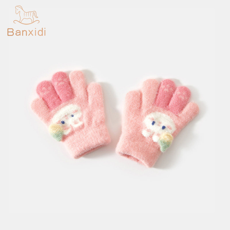 班喜迪儿童手套秋冬婴儿宝宝针织分指手套冬天女童保暖加厚五指套,淘宝优惠券,粉丝福利购,淘宝优惠卷