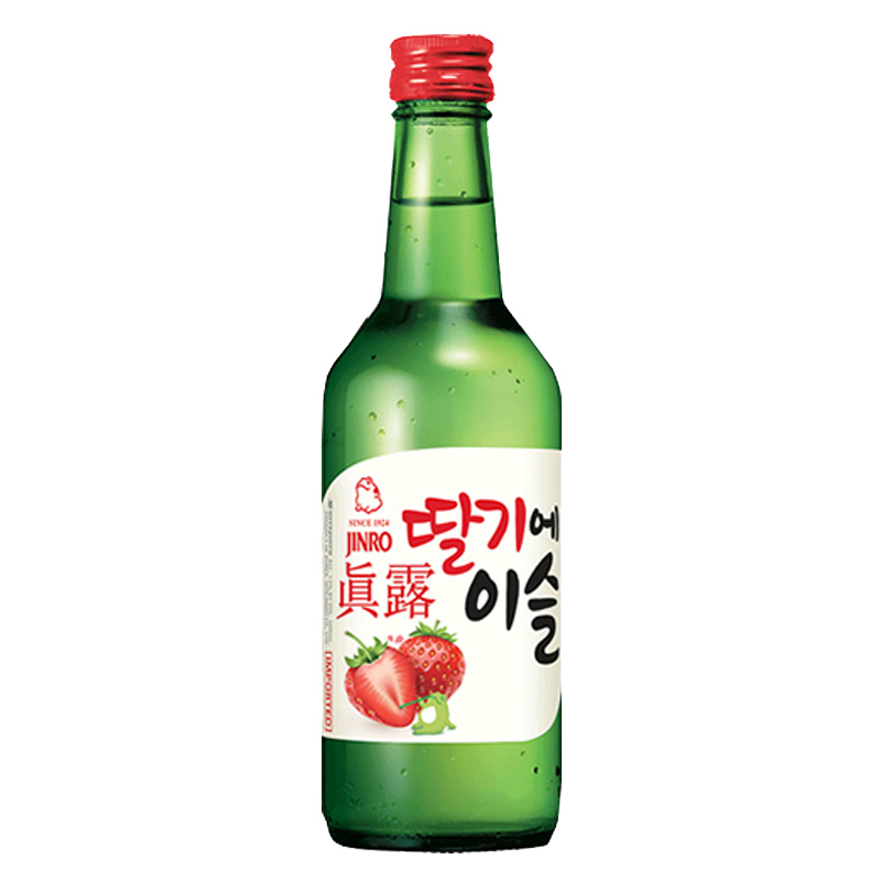 真露韩国进口草莓味烧酒13度360ml*4瓶果酒女生低度微醺非清酒