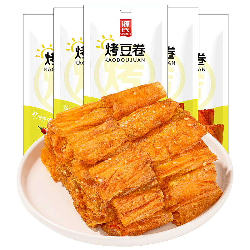 源氏辣条烤豆卷65g*5包香辣过瘾儿时怀旧休闲食品豆干手工小零食 - 图3