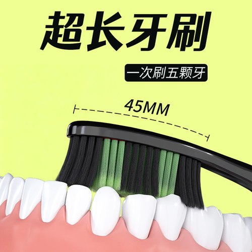 乐齿软毛牙刷成人加长刷头双重植毛不伤牙龈2支装高端正品 - 图1