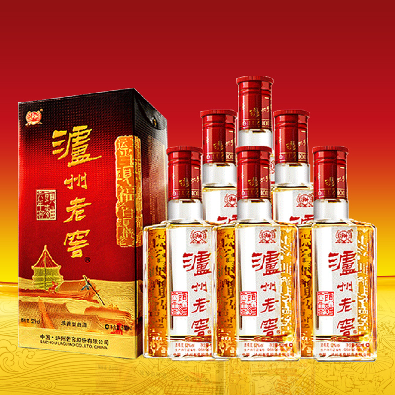 天猫超市泸州老窖六年窖头曲52度500mL*6瓶整箱装浓香型高度白酒送礼酒水2