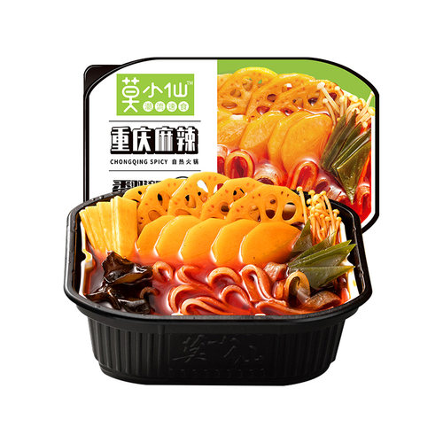 莫小仙重庆麻辣牛油底料自热火锅350g1人份脆爽口感食材丰富方便 - 图0