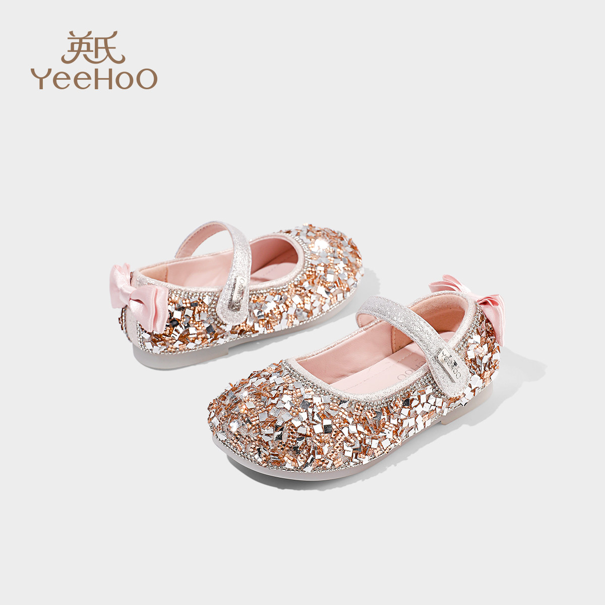 英氏童鞋女童公主鞋秋季新款百搭小女孩舞蹈鞋水晶软底儿童演出鞋,淘宝优惠券,粉丝福利购,淘宝优惠卷