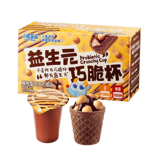 小鹿蓝蓝益生元巧脆杯星球杯纯可可脂巧克力脆脆筒夹心儿童零食