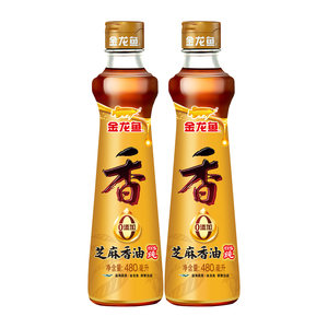 金龙鱼纯芝麻油香油480ml*2瓶调料油凉拌烹饪火锅食用调味油蘸料